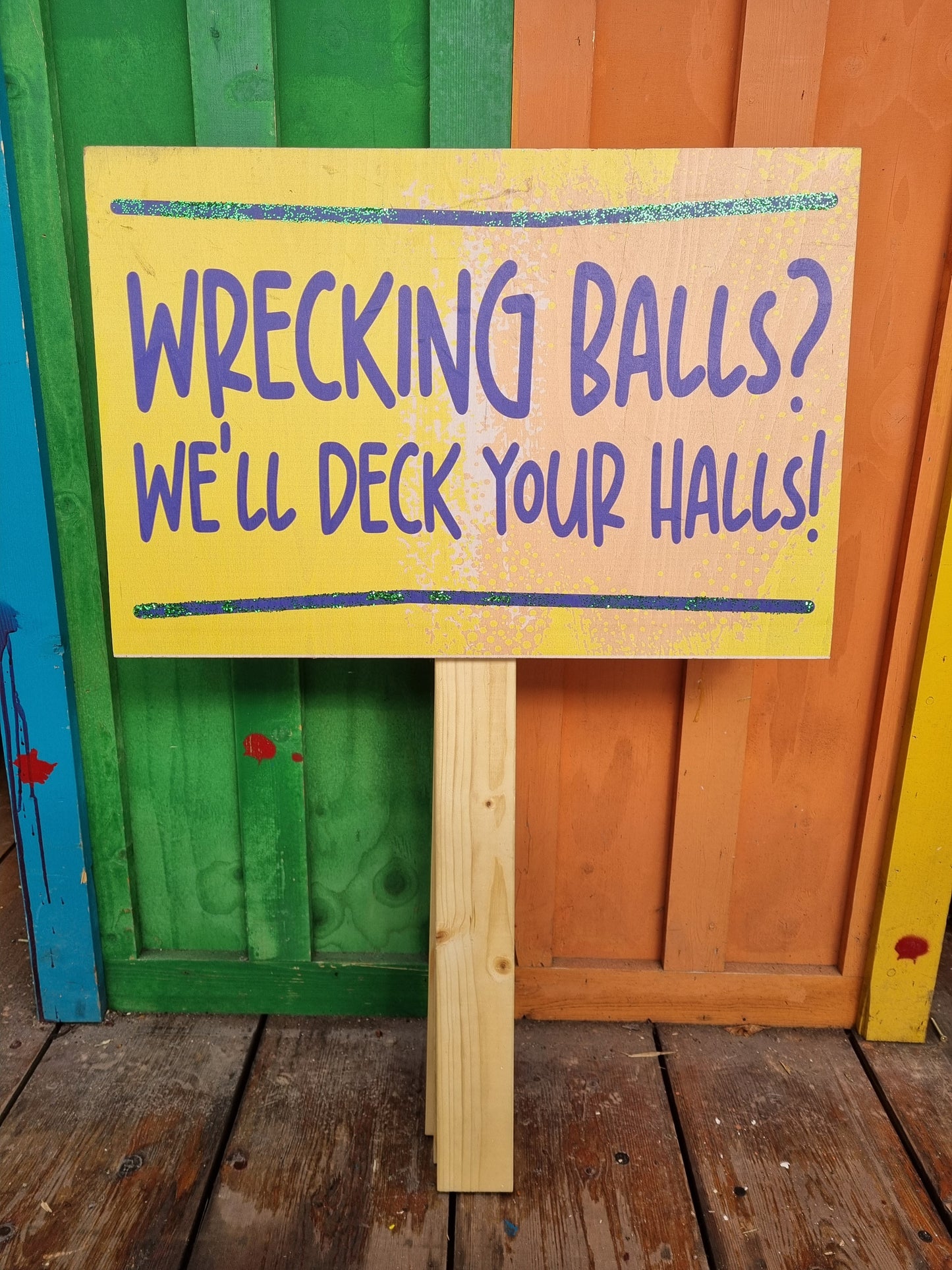 Lot 155: Protest (Wrecking Balls) Sign - Pair of Matching signs